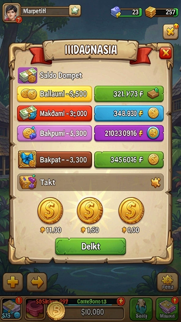 hokiwin - Screenshot menunjukkan pemain sedang menyelesaikan level menantang.
